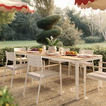edgartown light brown outdoor dining table   