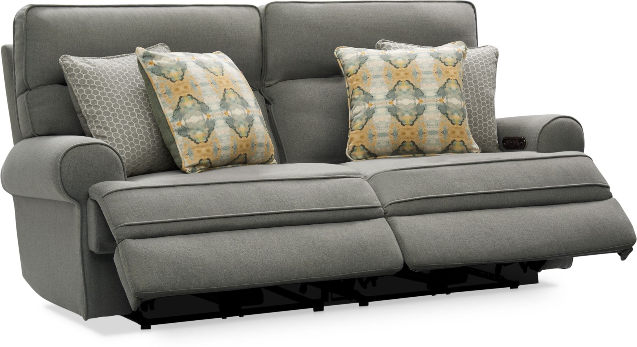New Brooklyn Fabric Reclining Sofa Set Black and Grey OR Brown and Beige 3 2 Black and Grey