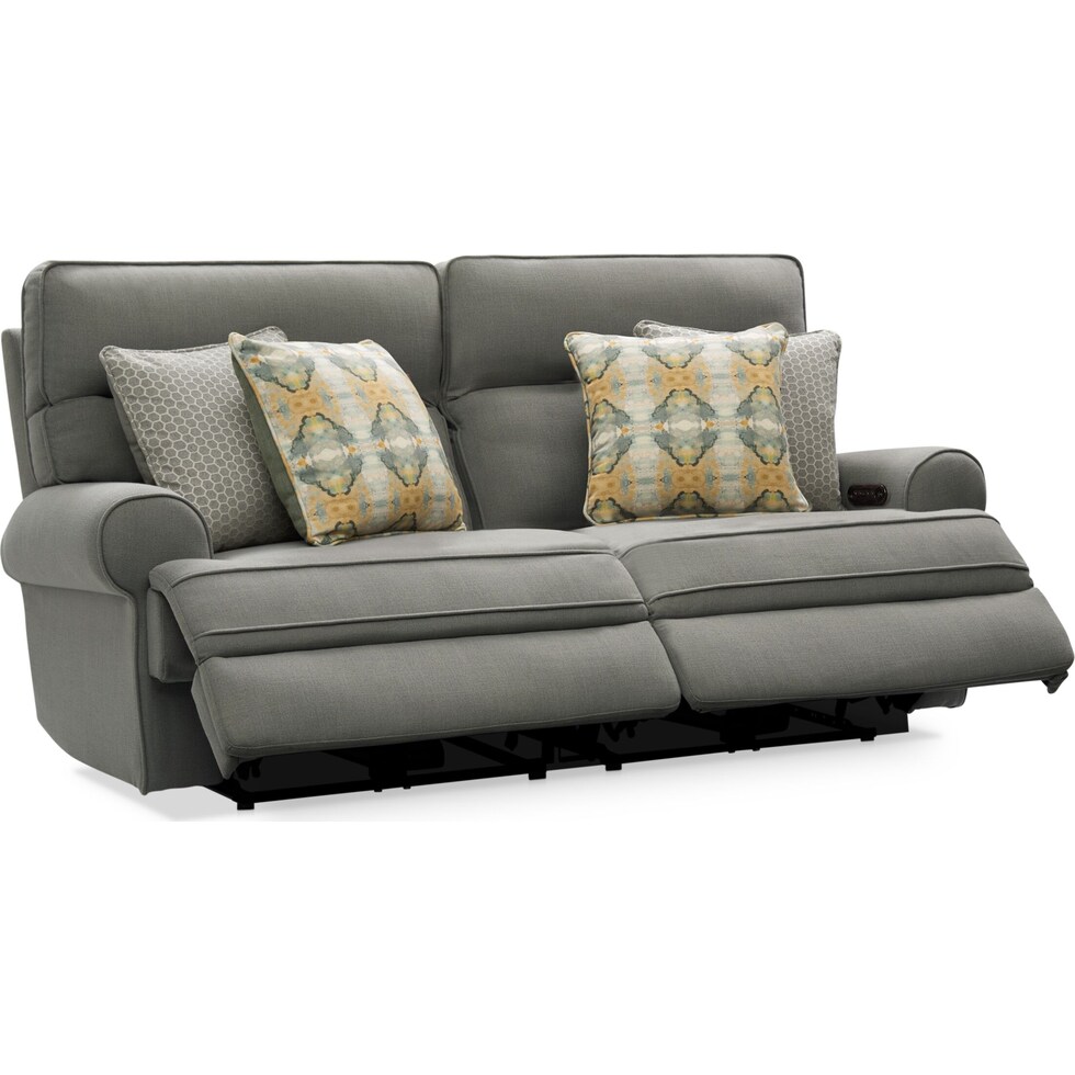 edgehill gray  pc power reclining sofa   