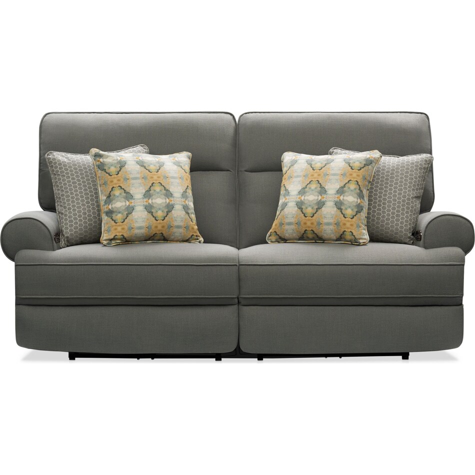 edgehill gray  pc power reclining sofa   