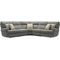 edgehill gray  pc power reclining sectional   