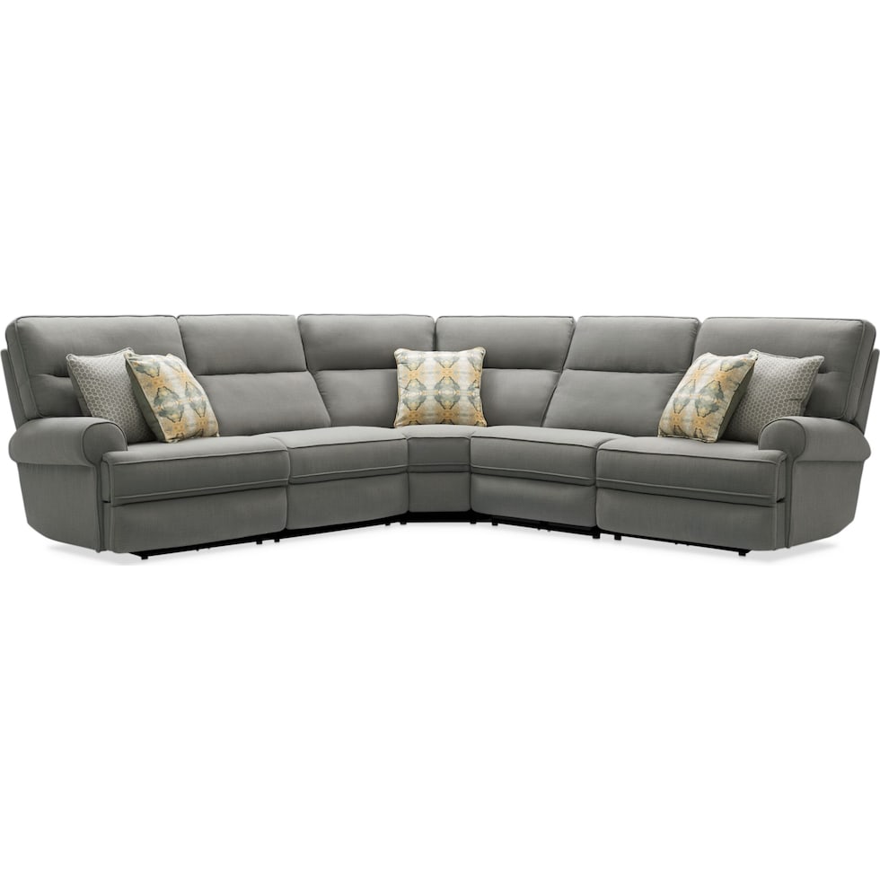 edgehill gray  pc power reclining sectional   