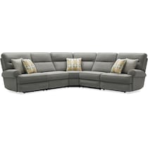 edgehill gray  pc power reclining sectional   