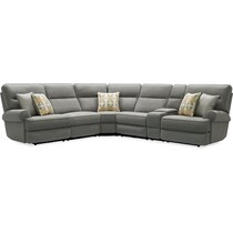edgehill gray  pc power reclining sectional   