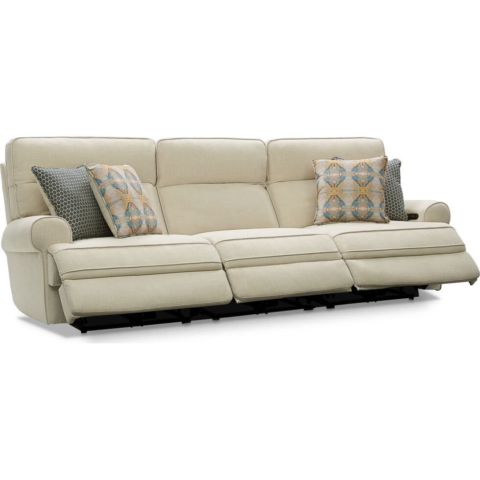 edgehill light brown  pc power reclining sofa   