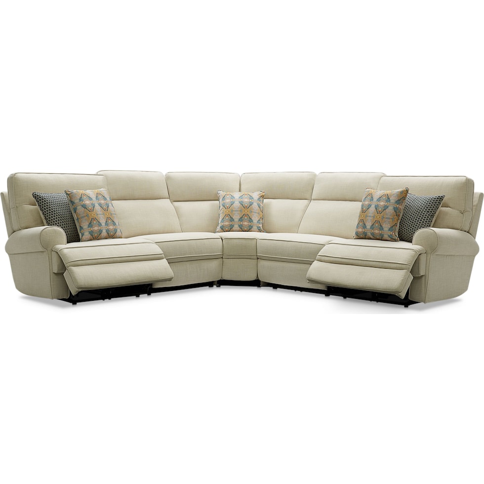 edgehill light brown  pc power reclining sectional   