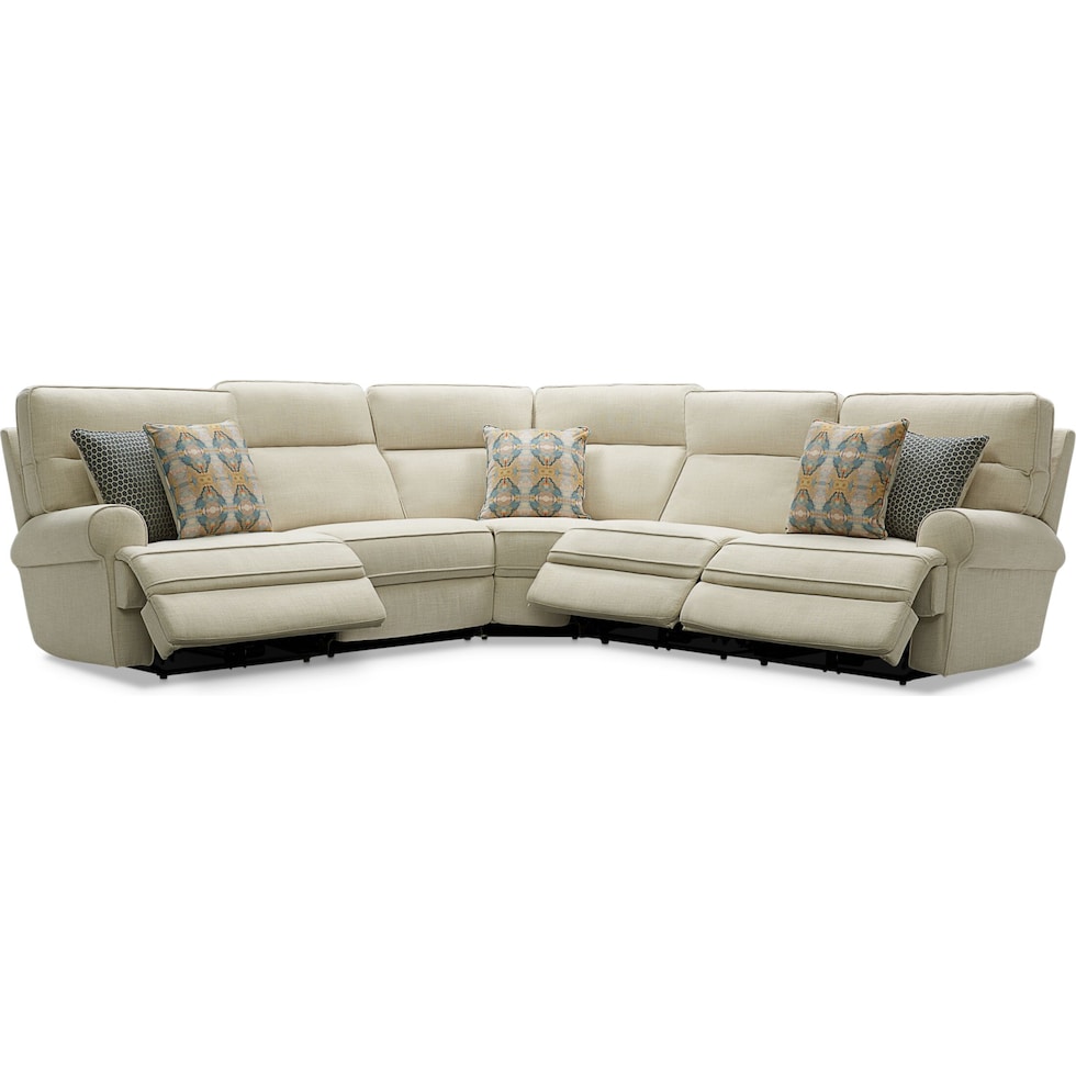 edgehill light brown  pc power reclining sectional   
