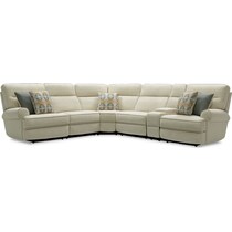 edgehill light brown  pc power reclining sectional   