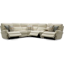 edgehill light brown  pc power reclining sectional   
