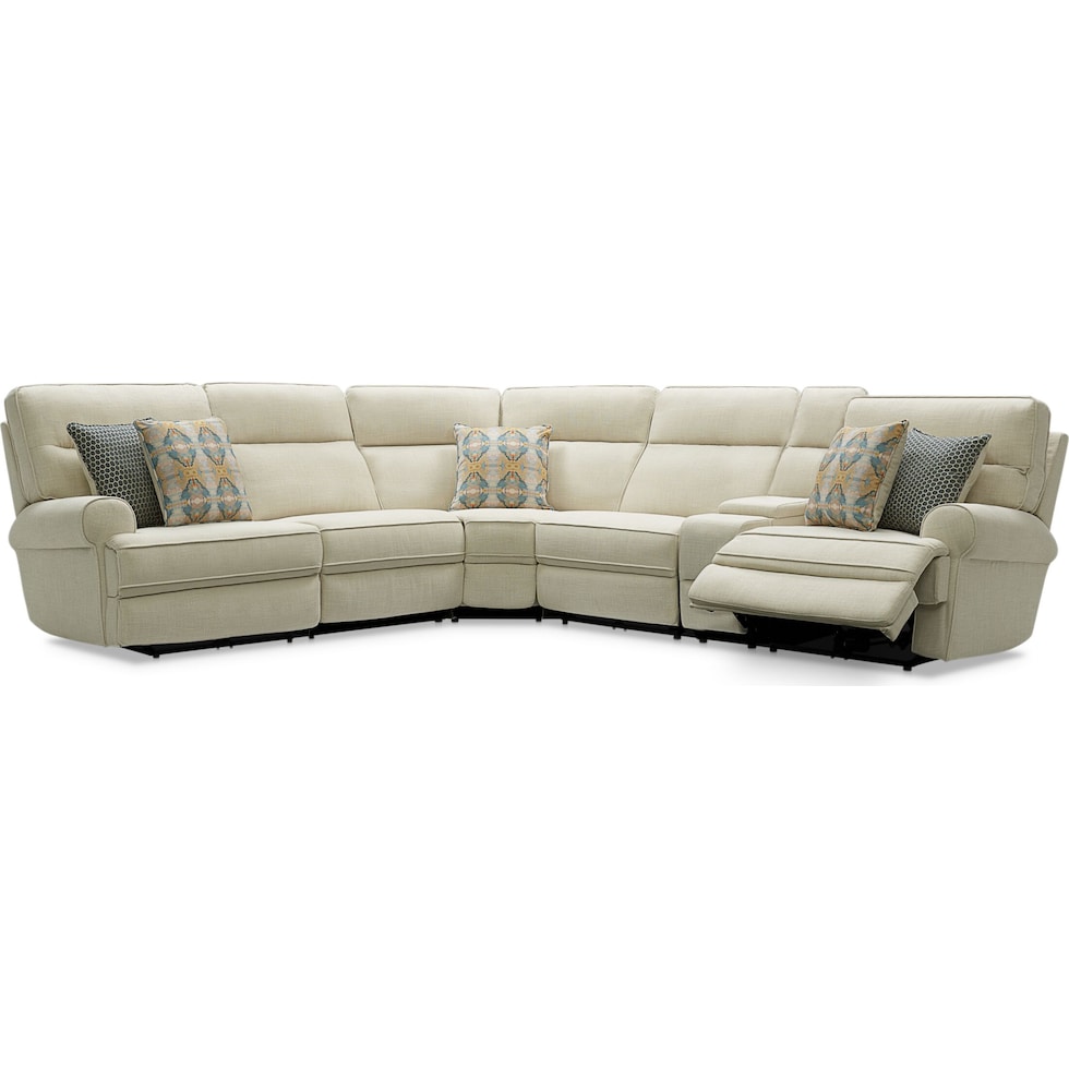 edgehill light brown  pc power reclining sectional   