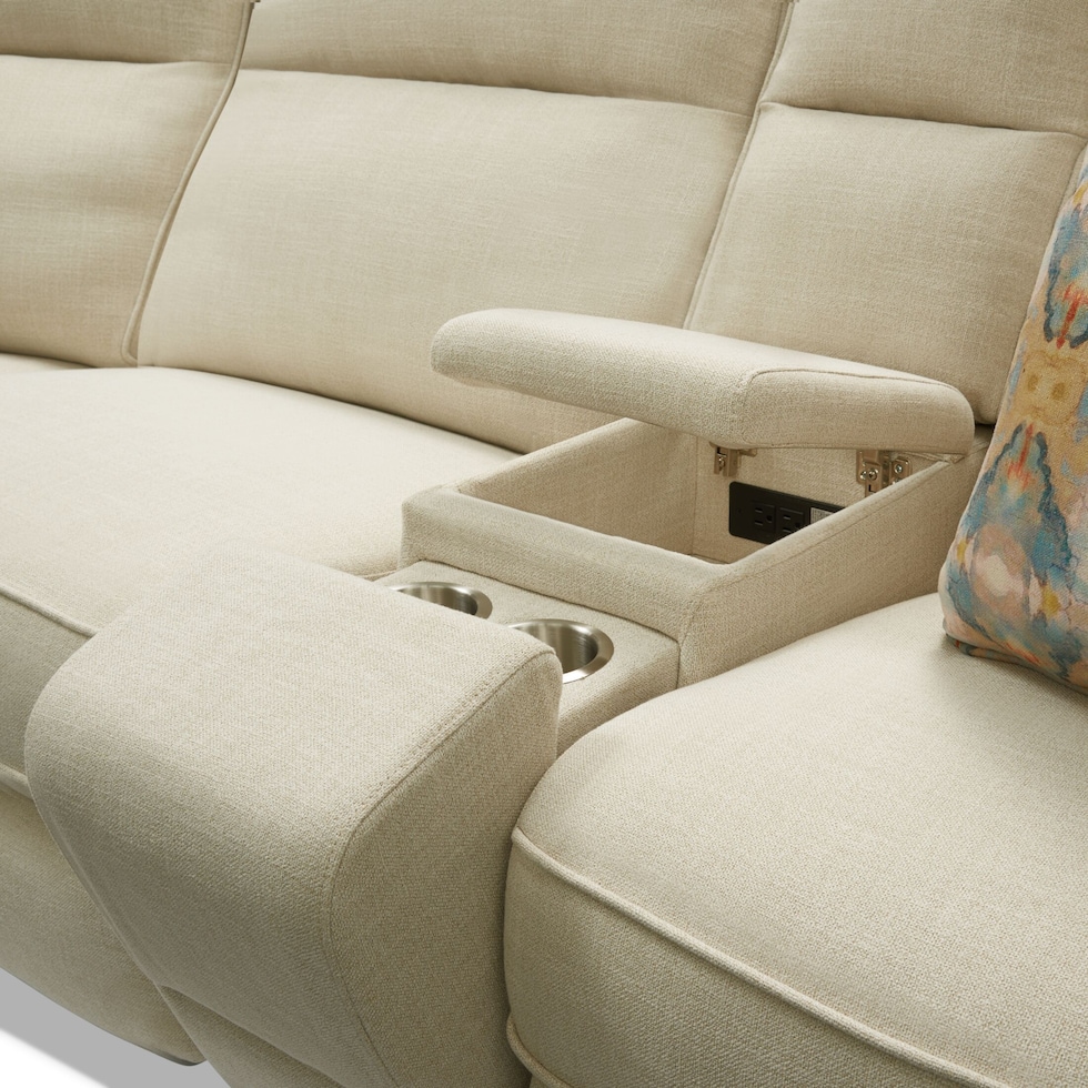 edgehill light brown  pc power reclining sectional   