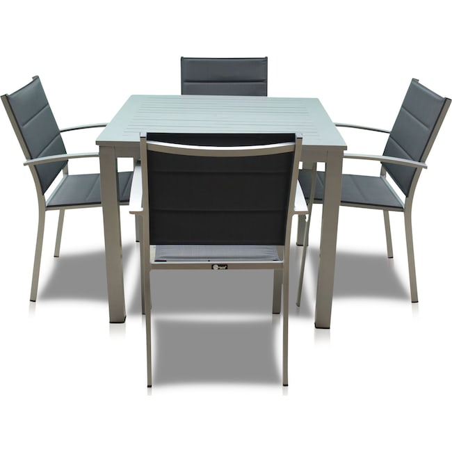 Outdoor Furniture - Edgewater Outdoor Square Dining Table and 4 Chairs