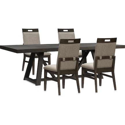 Edison Dining Table and 4 Upholstered Chairs