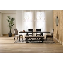 edison dark brown  pc dining room   