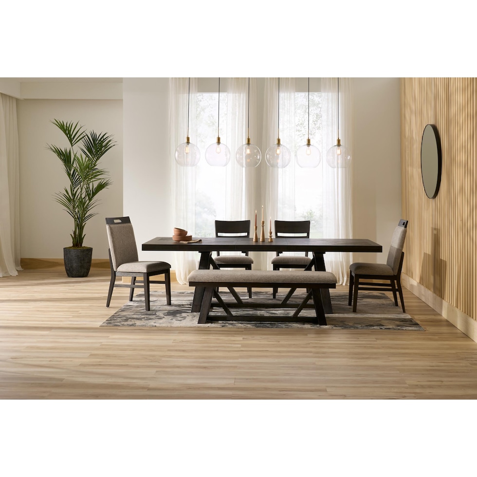 edison dark brown  pc dining room   