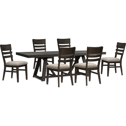 Edison Dining Table and 6 Dining Chairs