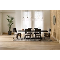 edison dark brown dining table   