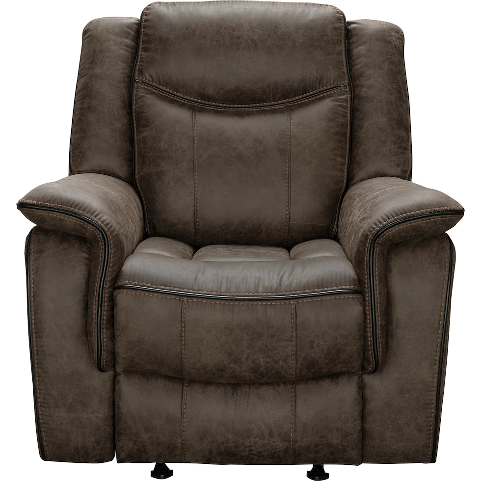 edison dark brown glider recliner   