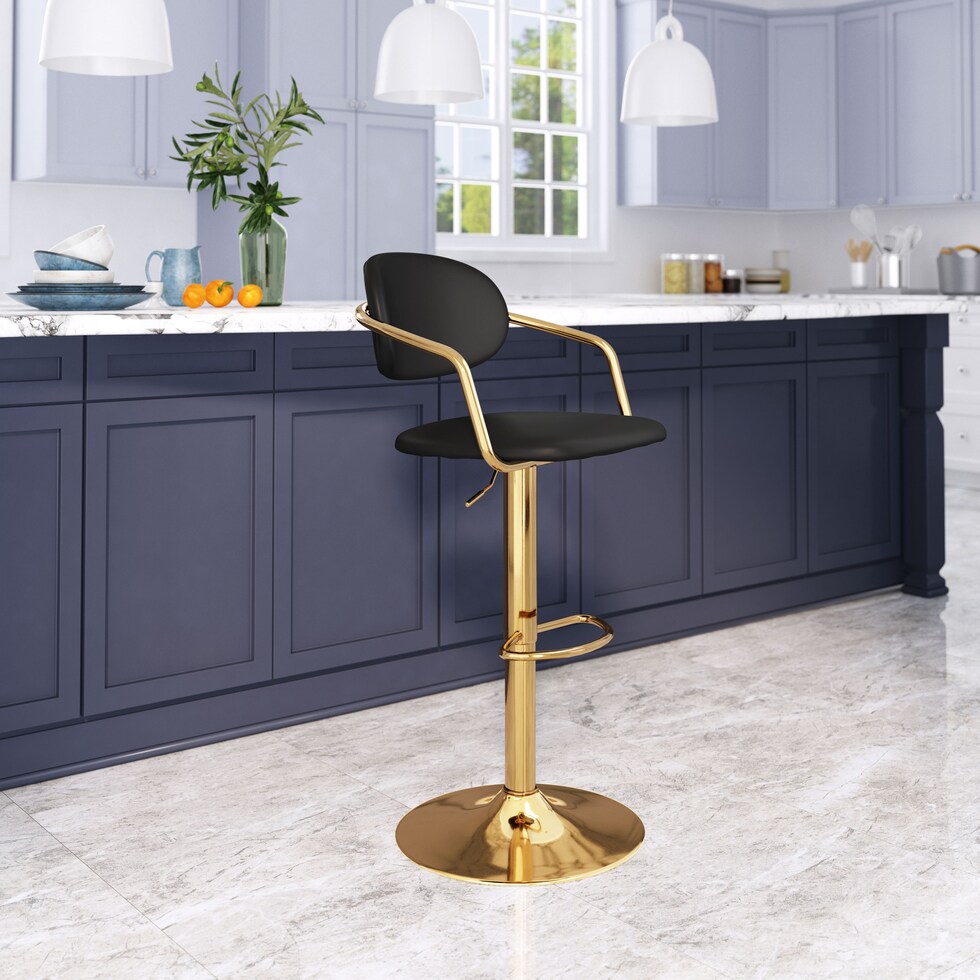 edith black bar stool   