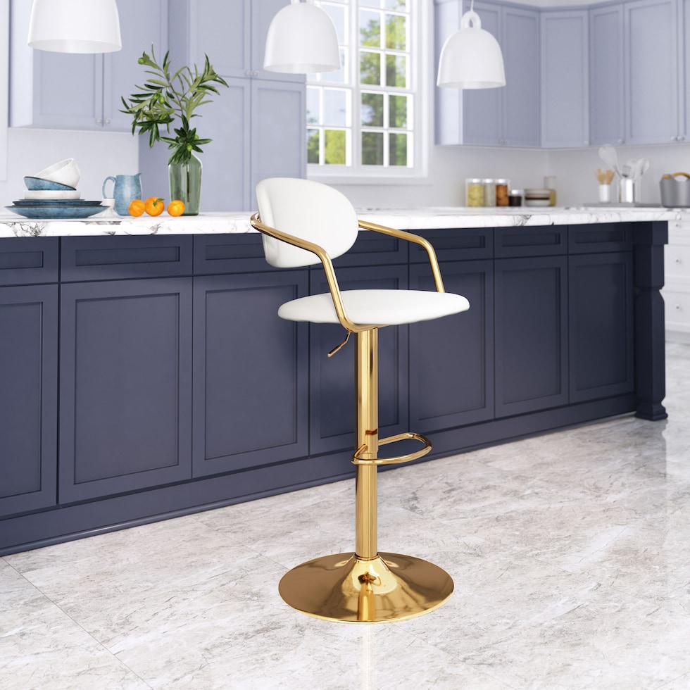 edith white bar stool   