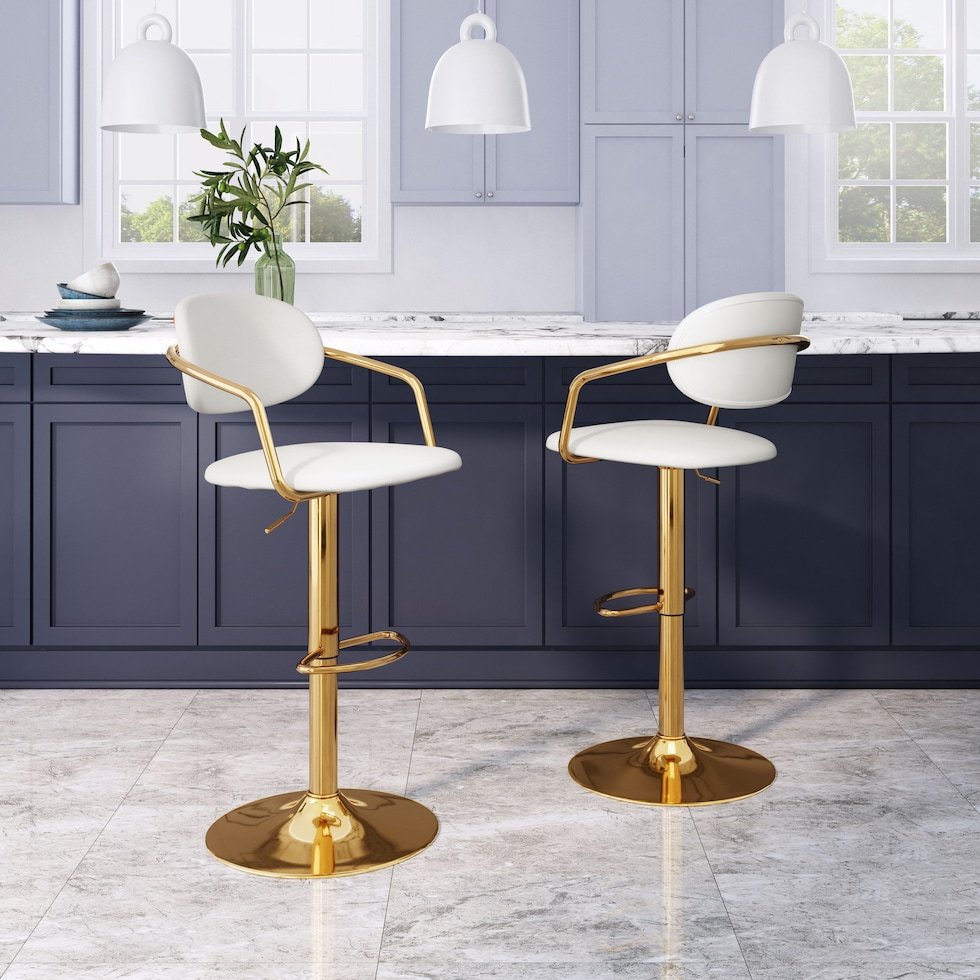 edith white bar stool   