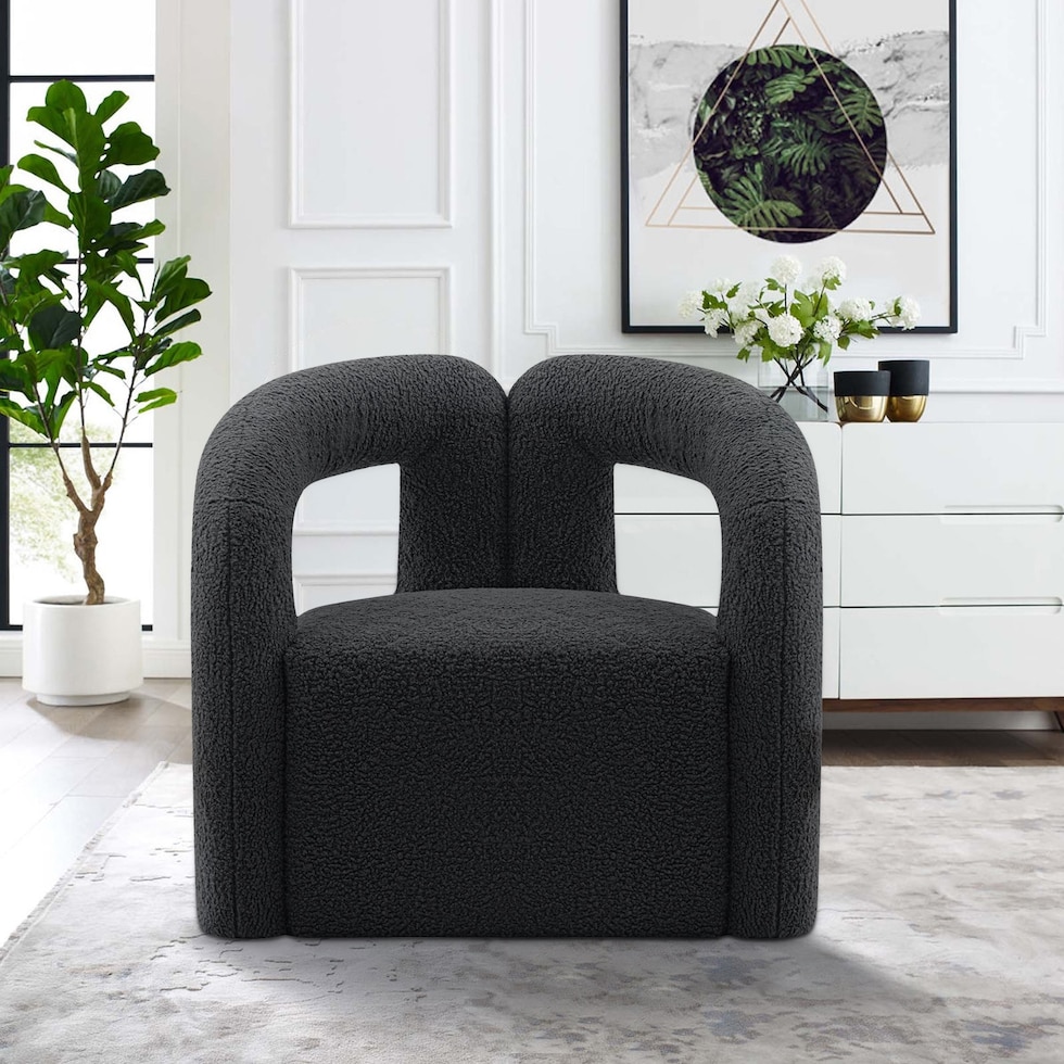 edmonda black accent chair   