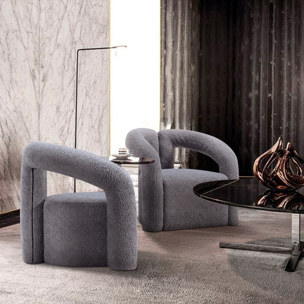 edmonda gray accent chair   