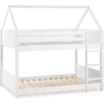 effie white twin over twin bunk bed   