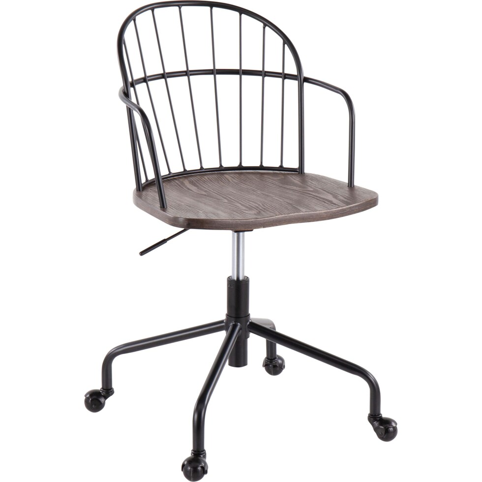 eileen black walnut desk chair   
