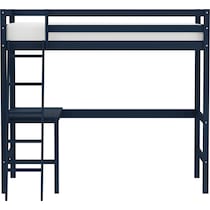 elara blue twin loft bed with desk   