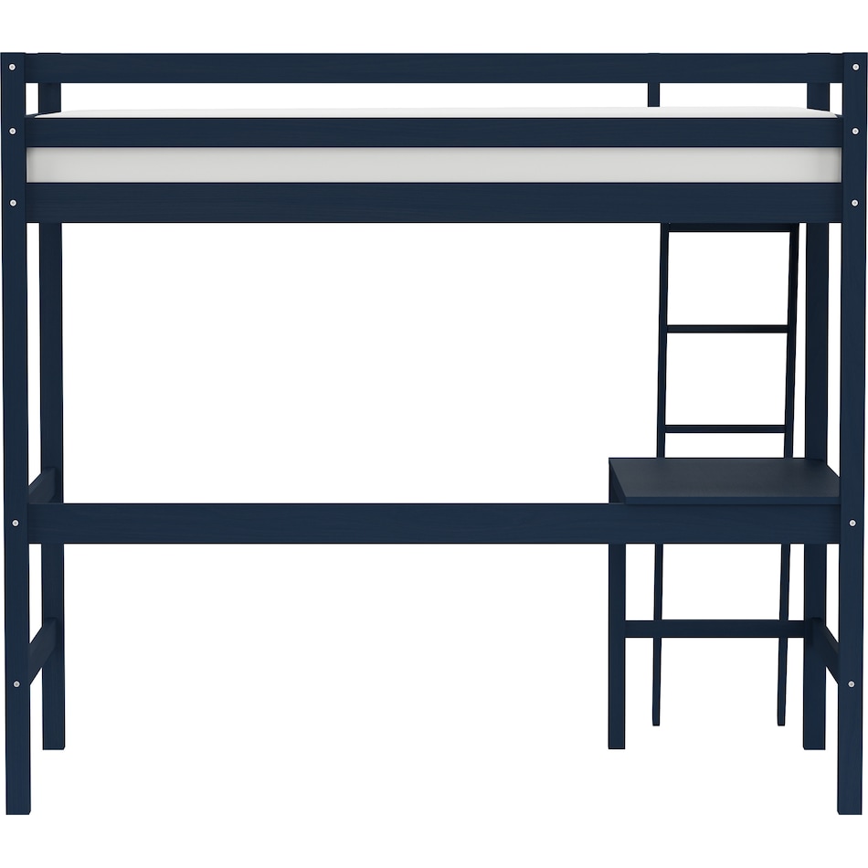 elara blue twin loft bed with desk   