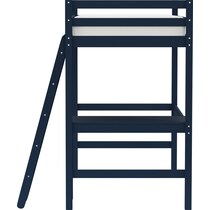 elara blue twin loft bed with desk   