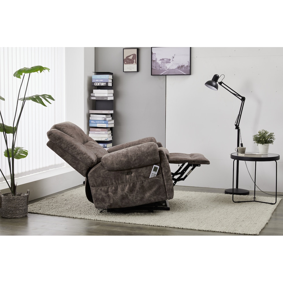 elden dark brown recliner   