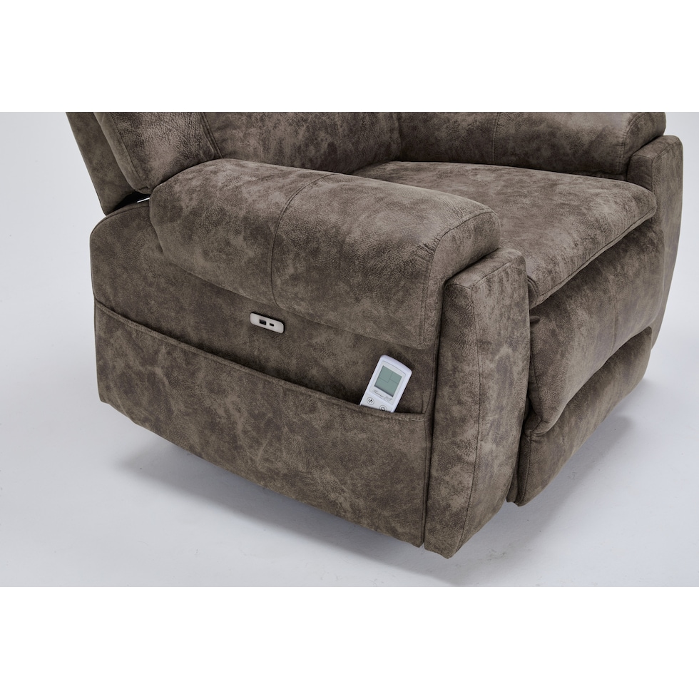 elden dark brown recliner   