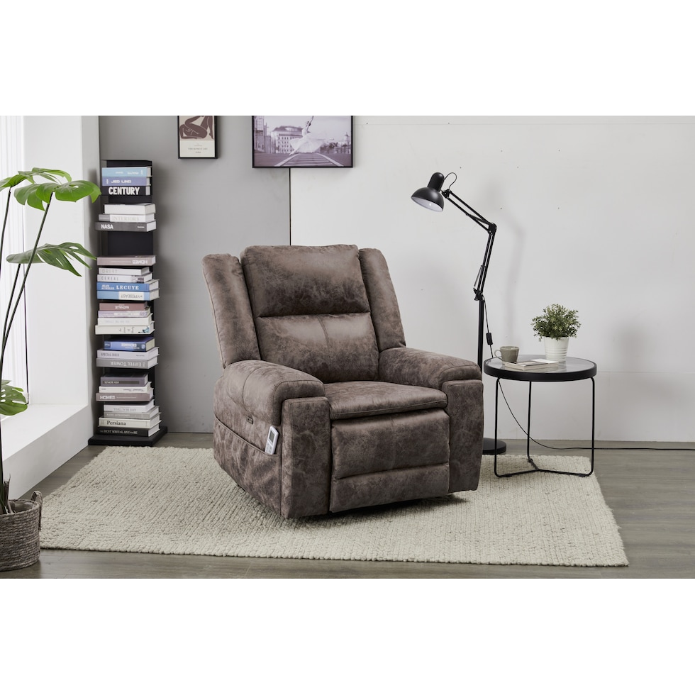 elden dark brown recliner   