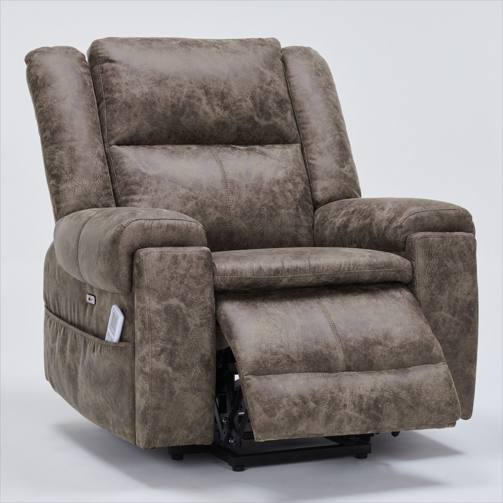 elden dark brown recliner   