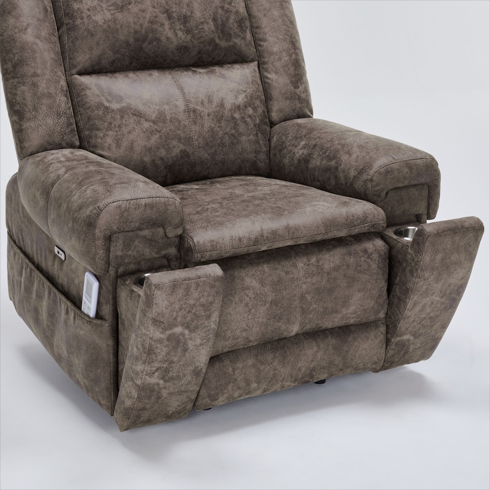 elden dark brown recliner   