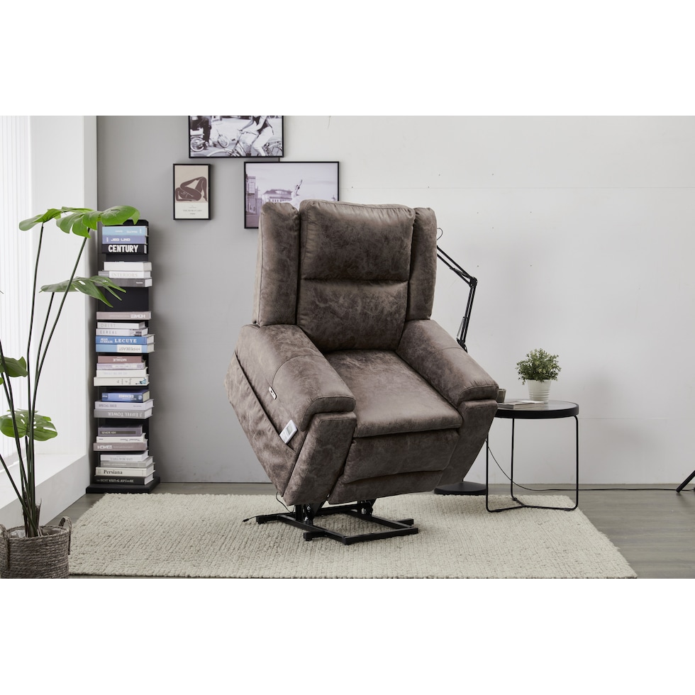 elden dark brown recliner   