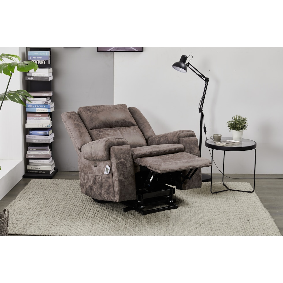 elden dark brown recliner   