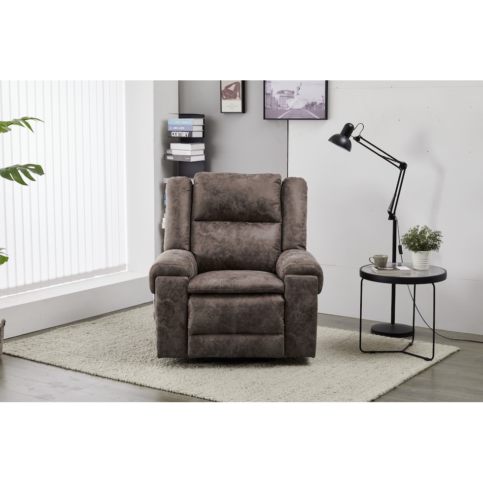 elden dark brown recliner   