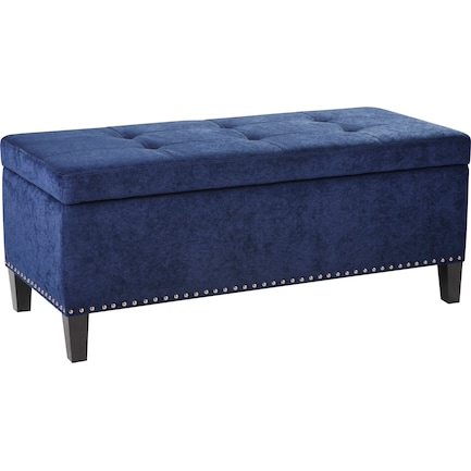 Eleanor Upholstered Storage Bench - Blue