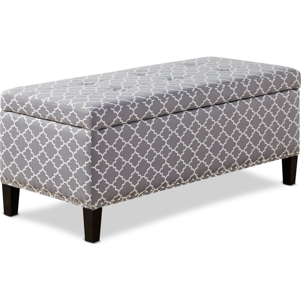eleanor gray storage bench   