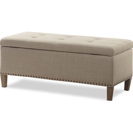 Eleanor Upholstered Storage Bench - Natural