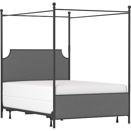 Elena Queen Canopy Bed - Gray/Black
