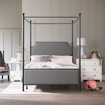 elena gray black queen bed   