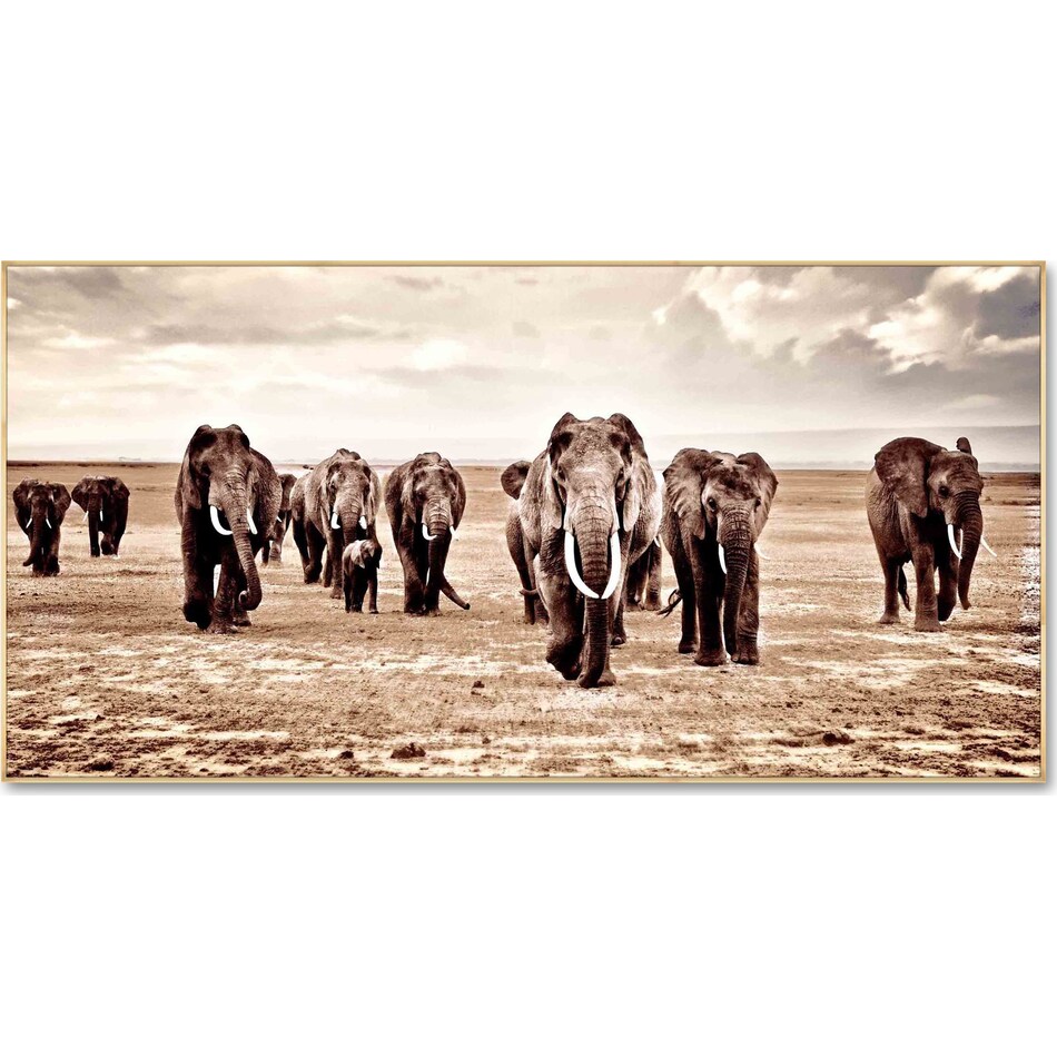 elephant herd gray wall art   