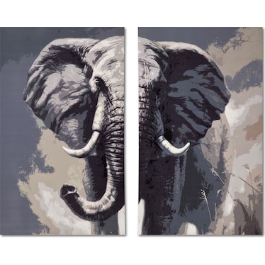 Elephant 2-Piece 52'' x 32'' Wall Art Set