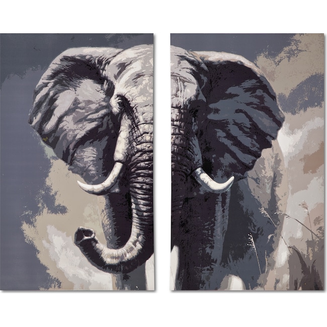 Home Accessories - Elephant 2-Piece Canvas Print