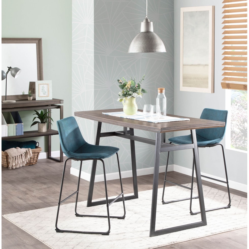 eli blue counter height stool   