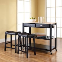 elias black kitchen cart   